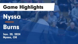 Nyssa  vs Burns  Game Highlights - Jan. 20, 2024