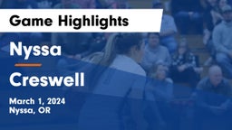 Nyssa  vs Creswell Game Highlights - March 1, 2024