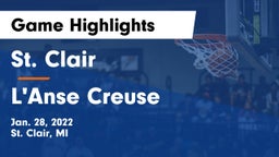 St. Clair  vs L'Anse Creuse  Game Highlights - Jan. 28, 2022