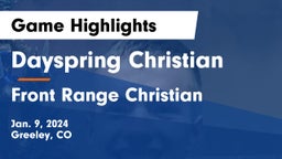 Dayspring Christian  vs Front Range Christian  Game Highlights - Jan. 9, 2024
