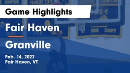 Fair Haven  vs Granville  Game Highlights - Feb. 14, 2022