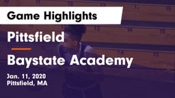 Pittsfield  vs Baystate Academy Game Highlights - Jan. 11, 2020