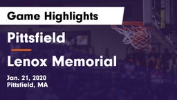 Pittsfield  vs Lenox Memorial  Game Highlights - Jan. 21, 2020