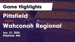 Pittsfield  vs Wahconah Regional  Game Highlights - Jan. 27, 2020