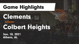 Clements  vs Colbert Heights Game Highlights - Jan. 18, 2021