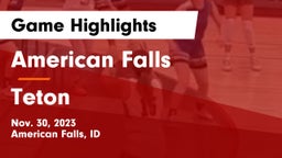 American Falls  vs Teton  Game Highlights - Nov. 30, 2023