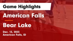American Falls  vs Bear Lake  Game Highlights - Dec. 13, 2023