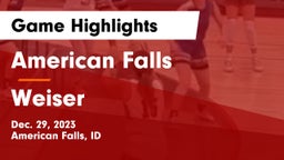 American Falls  vs Weiser  Game Highlights - Dec. 29, 2023