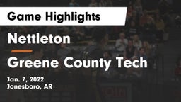 Nettleton  vs Greene County Tech  Game Highlights - Jan. 7, 2022