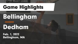 Bellingham  vs Dedham  Game Highlights - Feb. 1, 2022