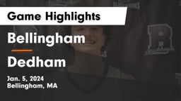 Bellingham  vs Dedham  Game Highlights - Jan. 5, 2024