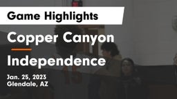 Copper Canyon  vs Independence  Game Highlights - Jan. 25, 2023