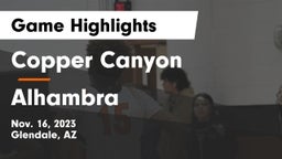 Copper Canyon  vs Alhambra  Game Highlights - Nov. 16, 2023