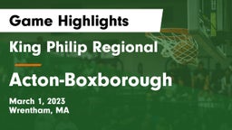 King Philip Regional  vs Acton-Boxborough  Game Highlights - March 1, 2023