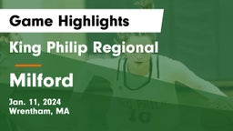 King Philip Regional  vs Milford  Game Highlights - Jan. 11, 2024