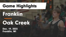 Franklin  vs Oak Creek  Game Highlights - Dec. 19, 2023