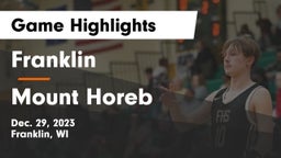 Franklin  vs Mount Horeb  Game Highlights - Dec. 29, 2023