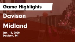 Davison  vs Midland  Game Highlights - Jan. 14, 2020