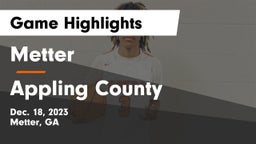 Metter  vs Appling County  Game Highlights - Dec. 18, 2023