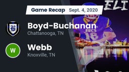 Recap: Boyd-Buchanan  vs. Webb  2020