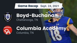Recap: Boyd-Buchanan  vs. Columbia Academy  2021