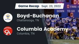 Recap: Boyd-Buchanan  vs. Columbia Academy  2022