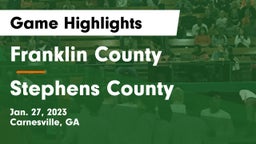 Franklin County  vs Stephens County  Game Highlights - Jan. 27, 2023