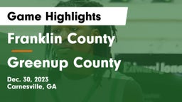 Franklin County  vs Greenup County  Game Highlights - Dec. 30, 2023
