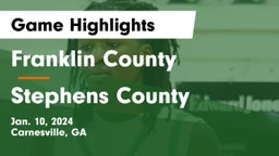 Franklin County  vs Stephens County  Game Highlights - Jan. 10, 2024