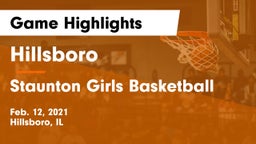 Hillsboro  vs Staunton Girls Basketball Game Highlights - Feb. 12, 2021