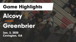 Alcovy  vs Greenbrier  Game Highlights - Jan. 3, 2020