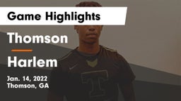 Thomson  vs Harlem  Game Highlights - Jan. 14, 2022
