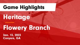 Heritage  vs Flowery Branch  Game Highlights - Jan. 13, 2023