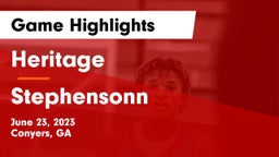 Heritage  vs Stephensonn Game Highlights - June 23, 2023