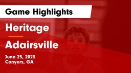 Heritage  vs Adairsville  Game Highlights - June 25, 2023