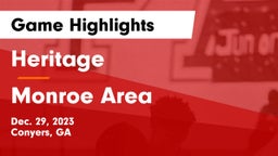 Heritage  vs Monroe Area  Game Highlights - Dec. 29, 2023