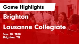 Brighton  vs Lausanne Collegiate  Game Highlights - Jan. 20, 2020