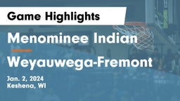 Menominee Indian  vs Weyauwega-Fremont  Game Highlights - Jan. 2, 2024