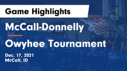 McCall-Donnelly  vs Owyhee Tournament Game Highlights - Dec. 17, 2021