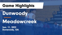 Dunwoody  vs Meadowcreek Game Highlights - Jan. 11, 2022