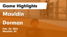 Mauldin  vs Dorman  Game Highlights - Feb. 20, 2024