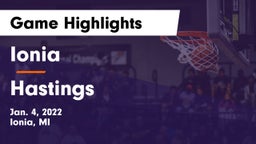 Ionia  vs Hastings  Game Highlights - Jan. 4, 2022