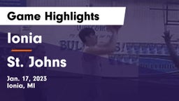 Ionia  vs St. Johns Game Highlights - Jan. 17, 2023