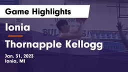 Ionia  vs Thornapple Kellogg Game Highlights - Jan. 31, 2023