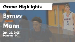 Byrnes  vs Mann  Game Highlights - Jan. 20, 2023