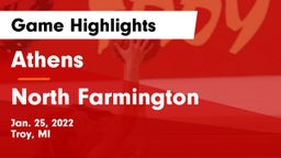 Athens  vs North Farmington  Game Highlights - Jan. 25, 2022