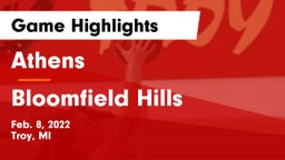 Athens  vs Bloomfield Hills  Game Highlights - Feb. 8, 2022