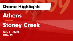 Athens  vs Stoney Creek  Game Highlights - Jan. 31, 2023