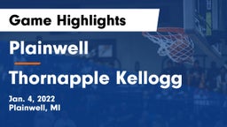 Plainwell  vs Thornapple Kellogg  Game Highlights - Jan. 4, 2022