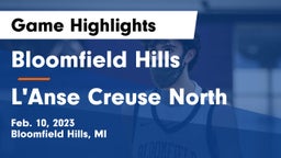 Bloomfield Hills  vs L'Anse Creuse North  Game Highlights - Feb. 10, 2023